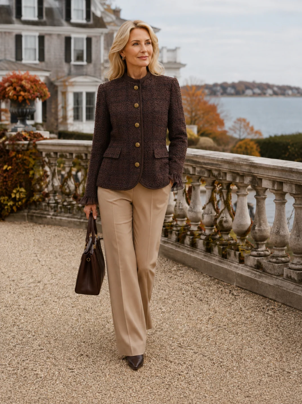 The Faith Tweed Button Jacket - Cocoa Multi