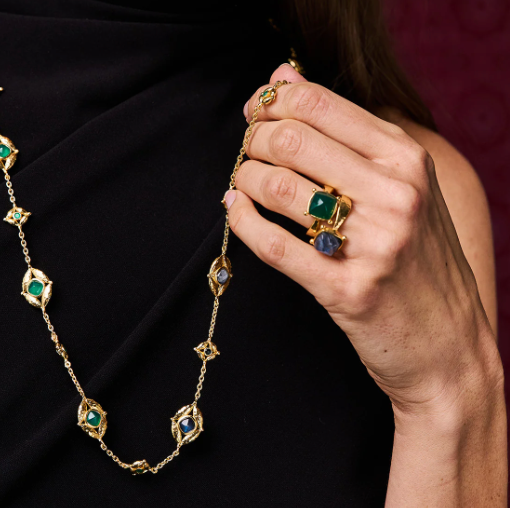 Capucine De Wulf Mystic Eye Green Onyx Gem Ring