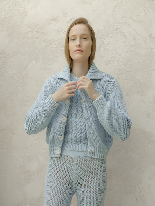 Cotton Bomber Azzuro