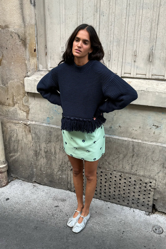 The Wolf Gang Marisol Knit Sweater, Midnight