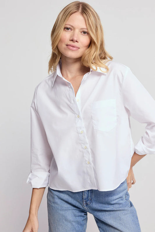 The Shirt by Rochelle Behrens- The LS Boxy Crop, White