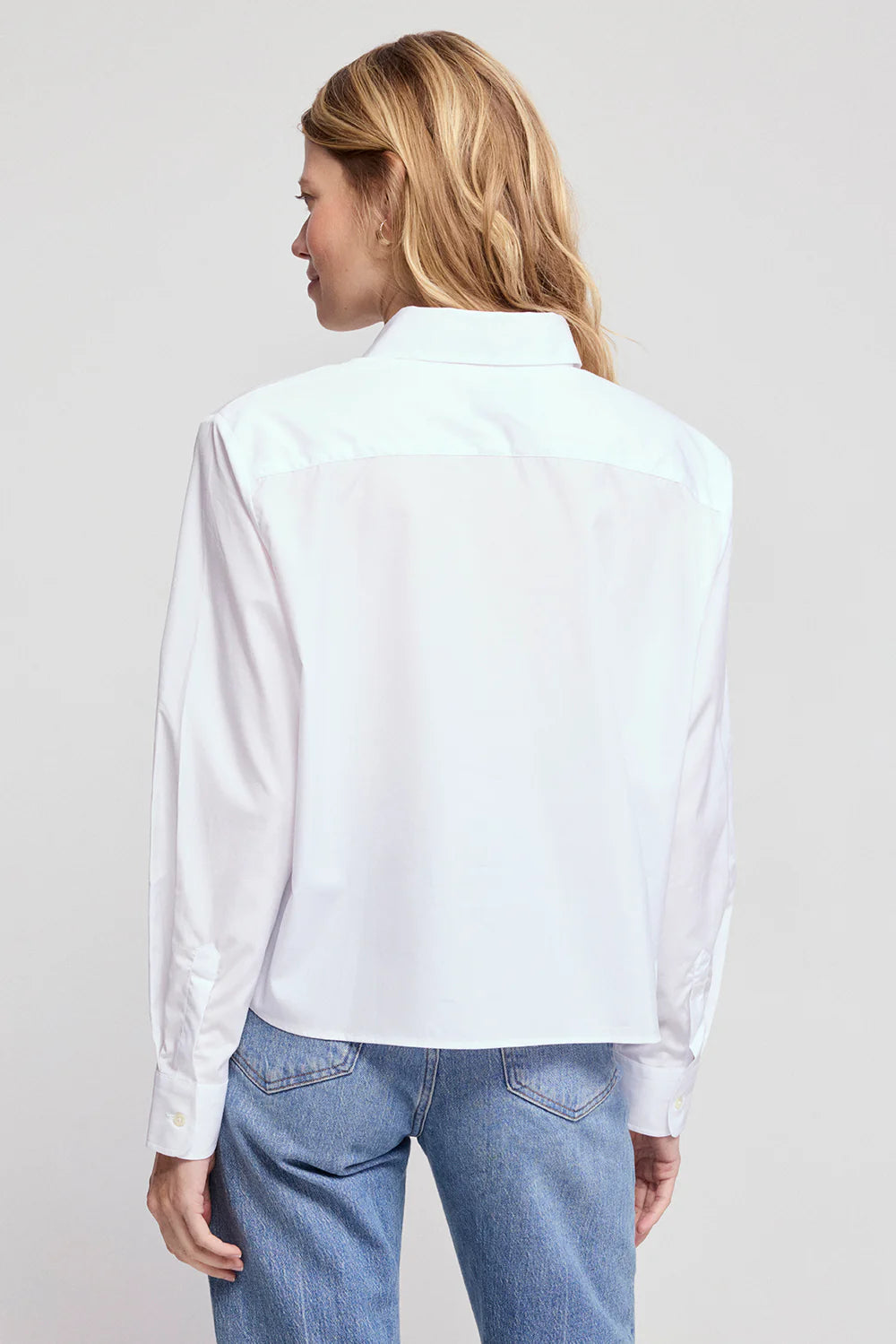 The Shirt by Rochelle Behrens- The LS Boxy Crop, White