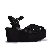 Cordani Jaymie Lattice Suede Platform Black