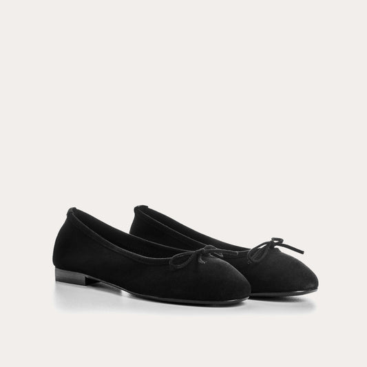 Reqins Carmen Suede CC Ballet Flat, Black