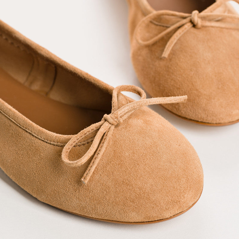 Reqins Carmen Suede CC Ballet Flats, Camel