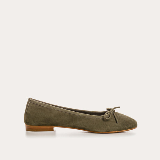 Reqins Carmen Suede CC Ballerinas Flat, Olive