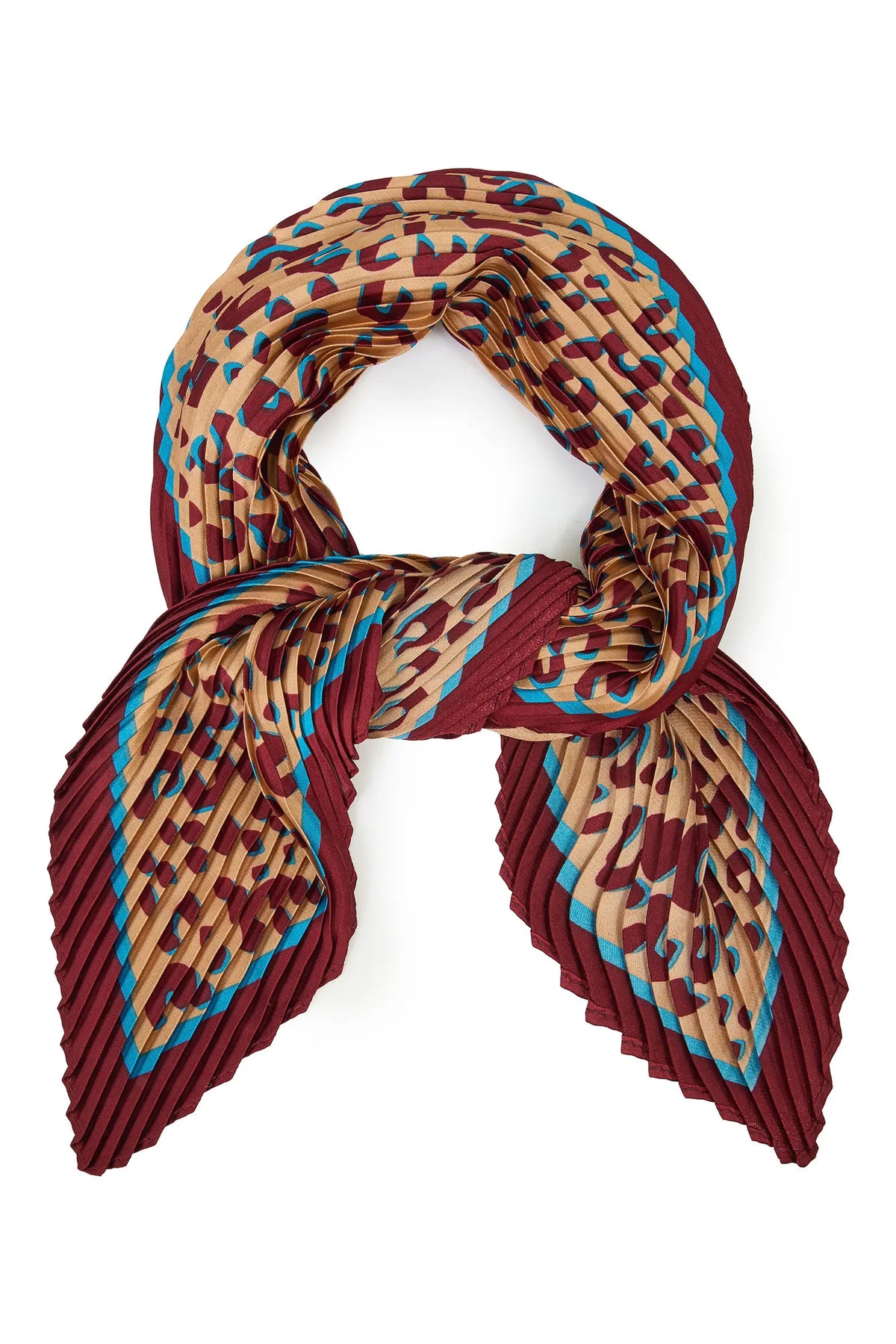 Saachi animal print bandana- Burgundy