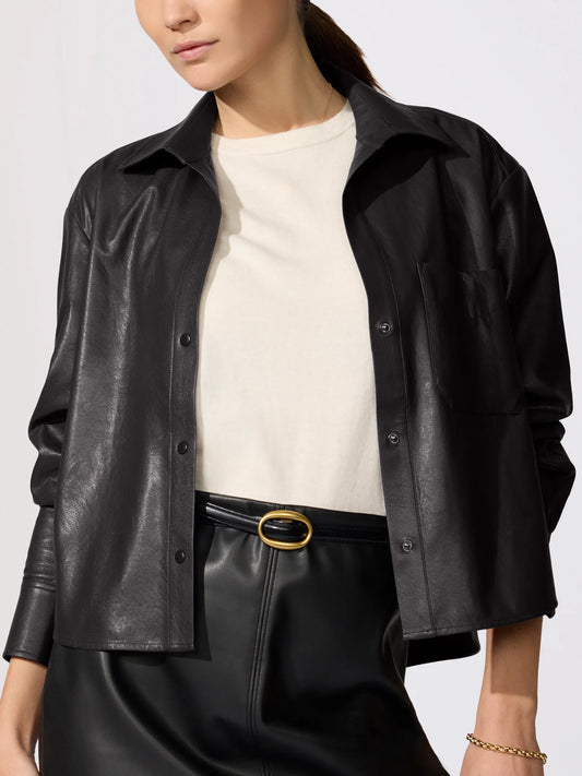 Brochu Walker - The Everyday Cropped Vegan Leather Shirt