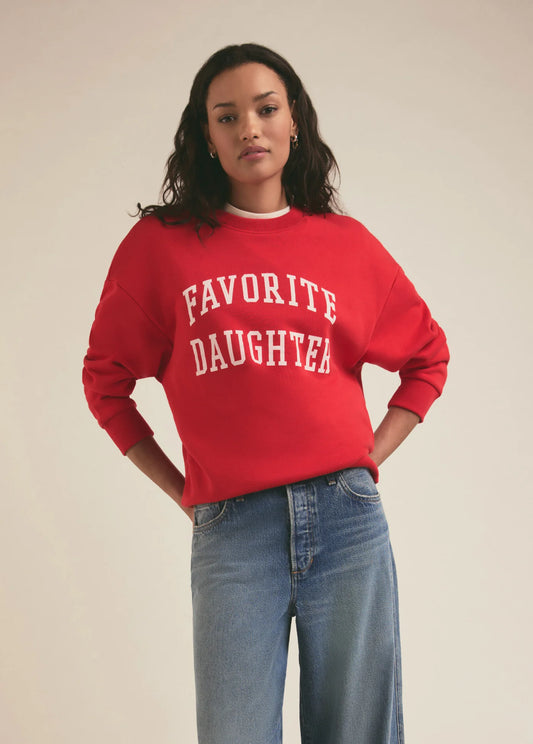 The Collegiate Sweatshirt - Haute Rouge W/ White