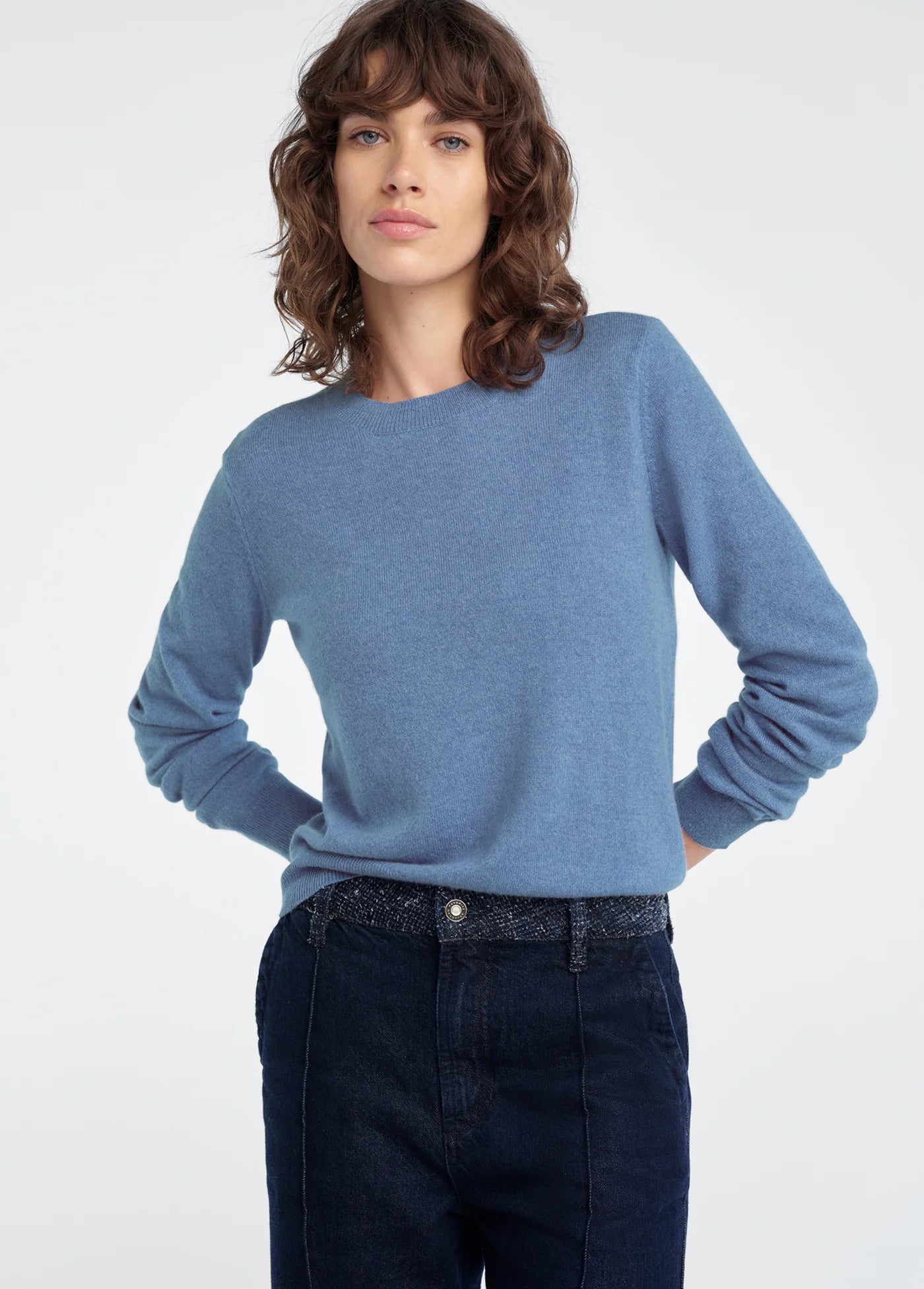 Favorite Daughter Cashmere Crew River Blue