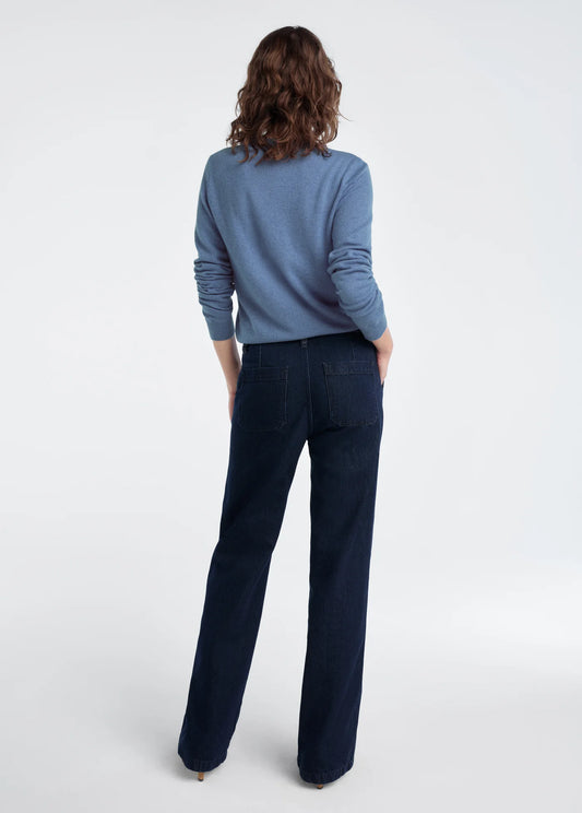 Favorite Daughter Cashmere Crew River Blue
