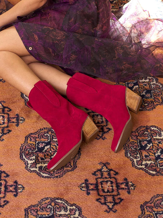 Seychelles Line Dance Red Suede Boot