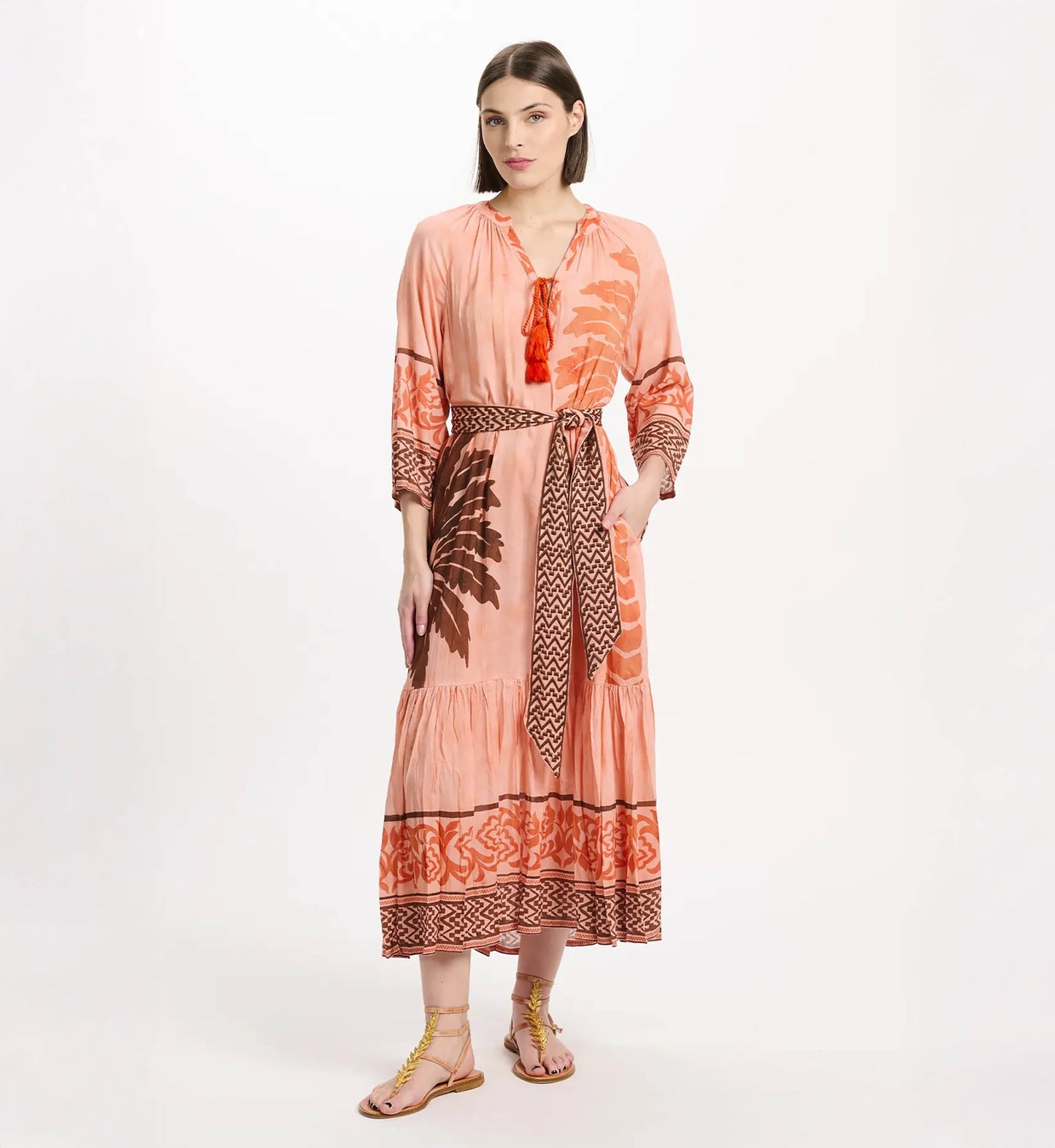 Miss June Aida Dress, Peach