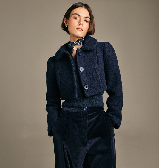 Chie Mihara Compas Coat Navy Blue
