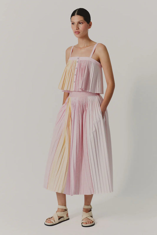 De Loreta Aire Skirt - Mix Lines Rosa